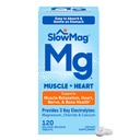 SlowMag Muscle + Heart Magnesium Chloride met Calcium Supplement ter ondersteuning van spierontspanning, af en toe spierkramp en hart gezondheid, hoge absorptie, 120 Tellen