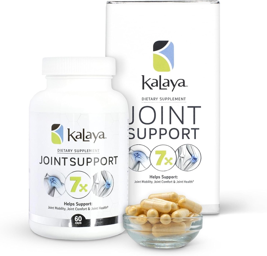 Kalaya 7X Joint Support Supplement - Ontworpen door medische professionals - voor gewrichten, bot gezondheid en spierondersteuning - met kurkuma, collagen, en vitamine C - 60 ct