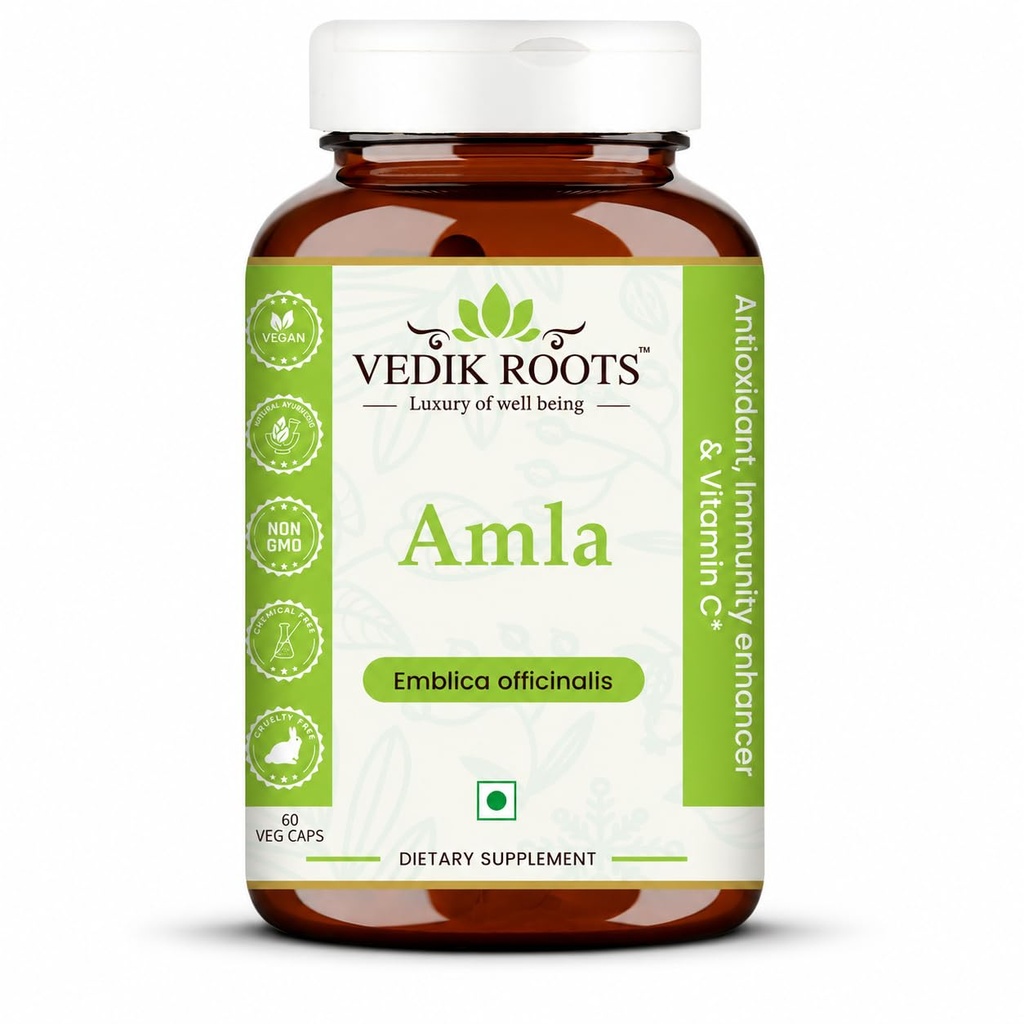 Amla Capsules 100% Biologische Immuniteit Enhancer Natuurlijke Bron van Vitamische C Kruidensupplementen (60 capsules) (verpakking van 1)