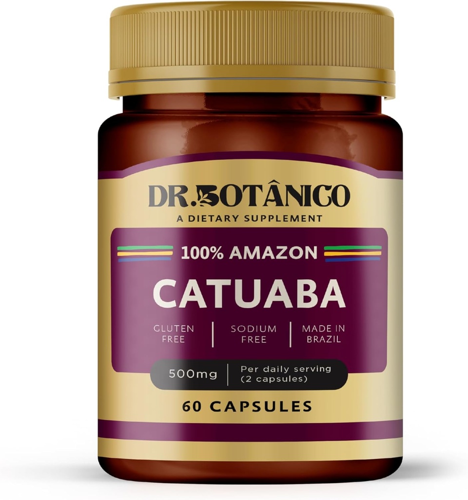 Catuaba 500mg Natural Energy Booster Dr. Botanico (60 capsules)