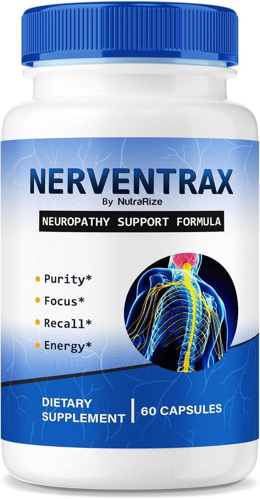 Nerventrax Capsules, Officiële Formule voor Ondersteuning Zenuw Wellness en Functie, Alle Natuurlijke Zenuw Vitaminen, Premium Nerven Trax Supplement, Pastillas Beoordeling (60 Capsules)