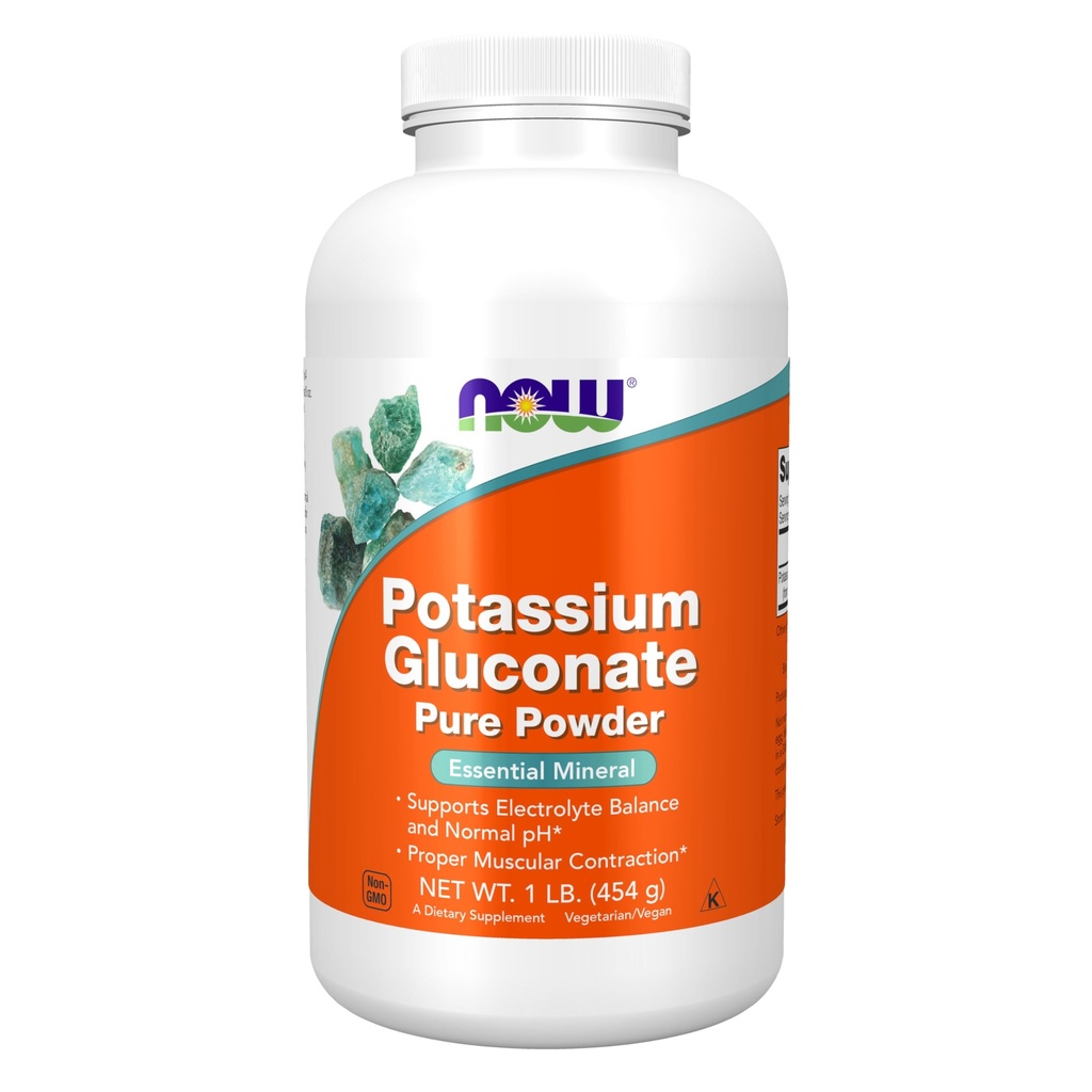 NOW Voedingssupplementen, Kalium Gluconaat Zuiver Poeder 175 mg, Essentiële Mineralen*, 1-Pond