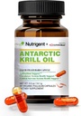 Antarctica Krill Oil 350 mg, Liquid Filled Organic Capsules, Omega-3 EPA, DHA, Astaxanthine en Fosfolipiden Supplement, Support Heart, Brain & Joint Health, No Fishy Aftersmaak, 30 Tellen