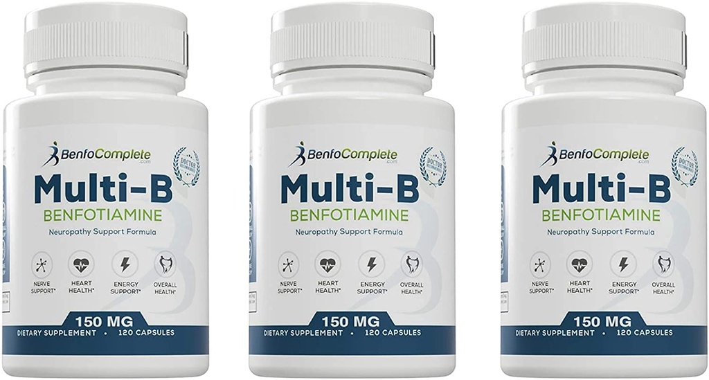 Benfotiamine Multi-B Neuropathie Ondersteuningsformule voor de voedingsondersteuning van neuropathie - 360 capsules - Verpakking van 3 flessen