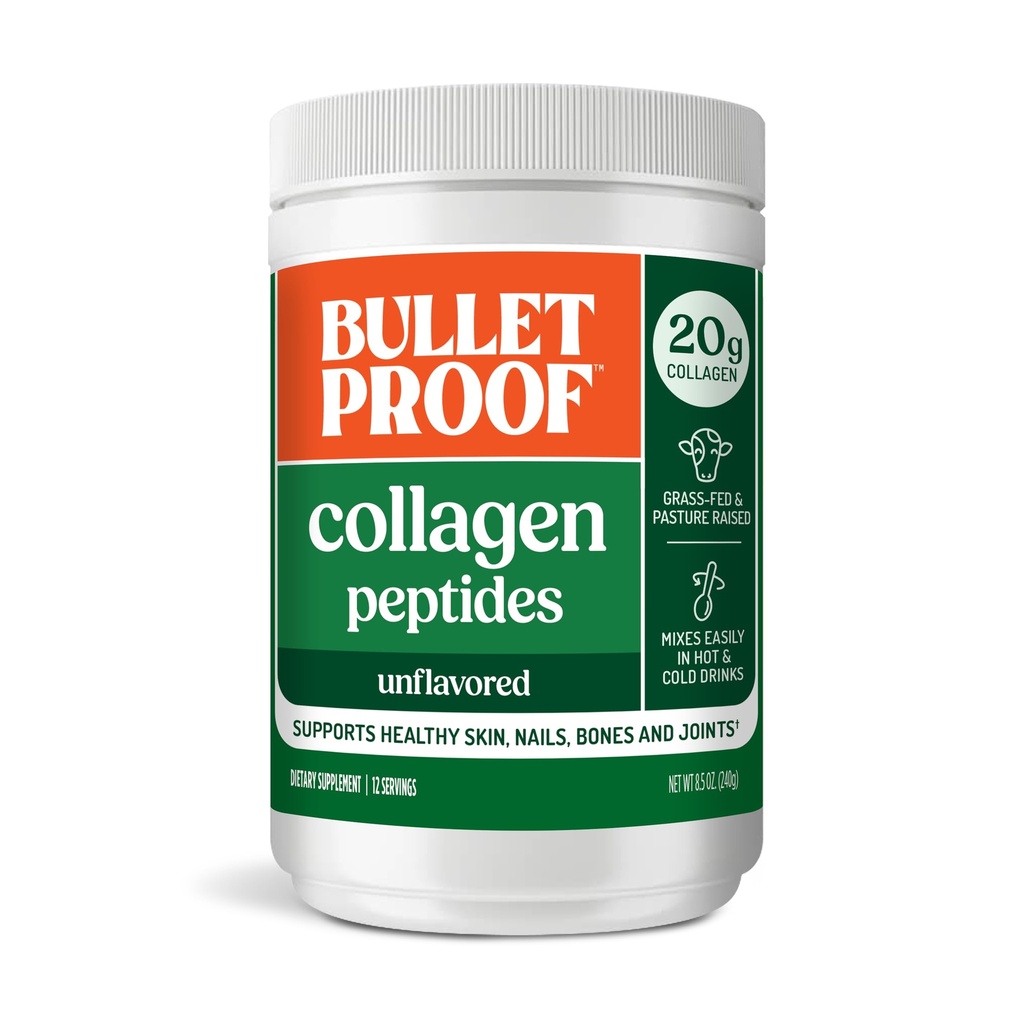 Kogelvrij Collageen 18g Proteïnepoeder, 8.5 oz, ongearomatiseerd