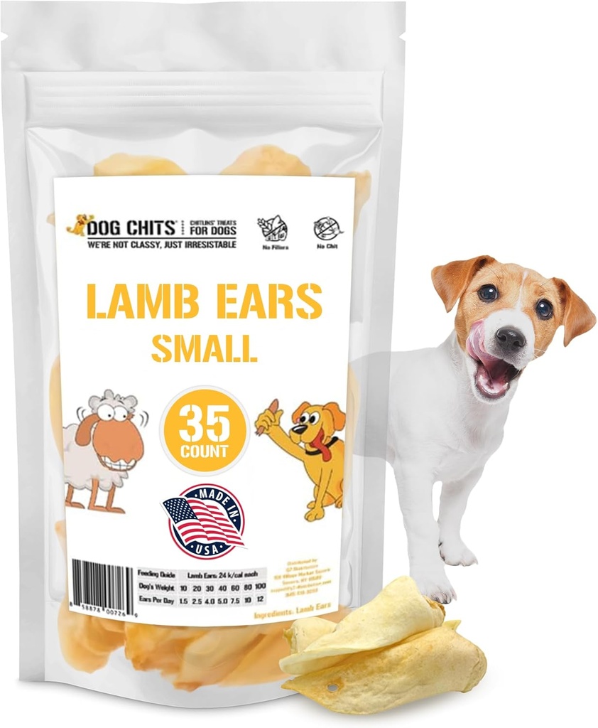 Honden Chits Lam Ears voor Honden 100% Natural Gebakken Lam Ear Hond Treats Grain-Free, Hoog Proteïne, Lagere Fat Training Kauwen &amp; Tandheelkundige Gezondheid & Gezamenlijke Ondersteuning voor Medium en Kleine Pups 35 Pack