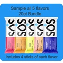 SOS Hydration, Electrolyte Powder Packets Low-Calorie, Low Sugar, Rapid Rehydration, Made in USA, Keto & Vegan Friendly 5-Flavor Variety Pack, 20 Sticks