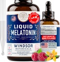 Liquid Melatonine voor volwassenen en kinderen 6 jaar - 3mg Melatonine druppels Extra sterkte vloeibare slaaphulp - snelle absorptie, Raspberry Vanille smaak Melatonine - 2oz, 2-maand levering, Made in USA