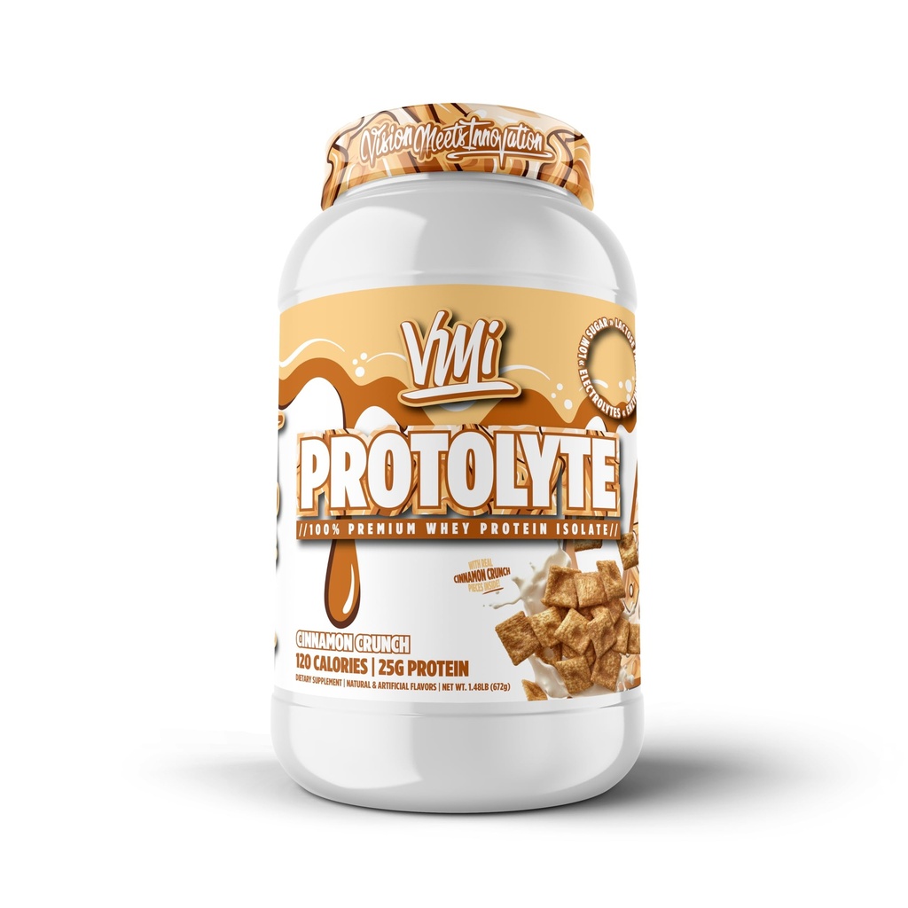 VMI Sports | ProtoLyte Whey Isolate Protein Powder | Low Calorie Whey for Weight Loss and Muscle Gain | Digestive Enzymes | Non-GMO (1.6 lb, Cinnamon Crunch)