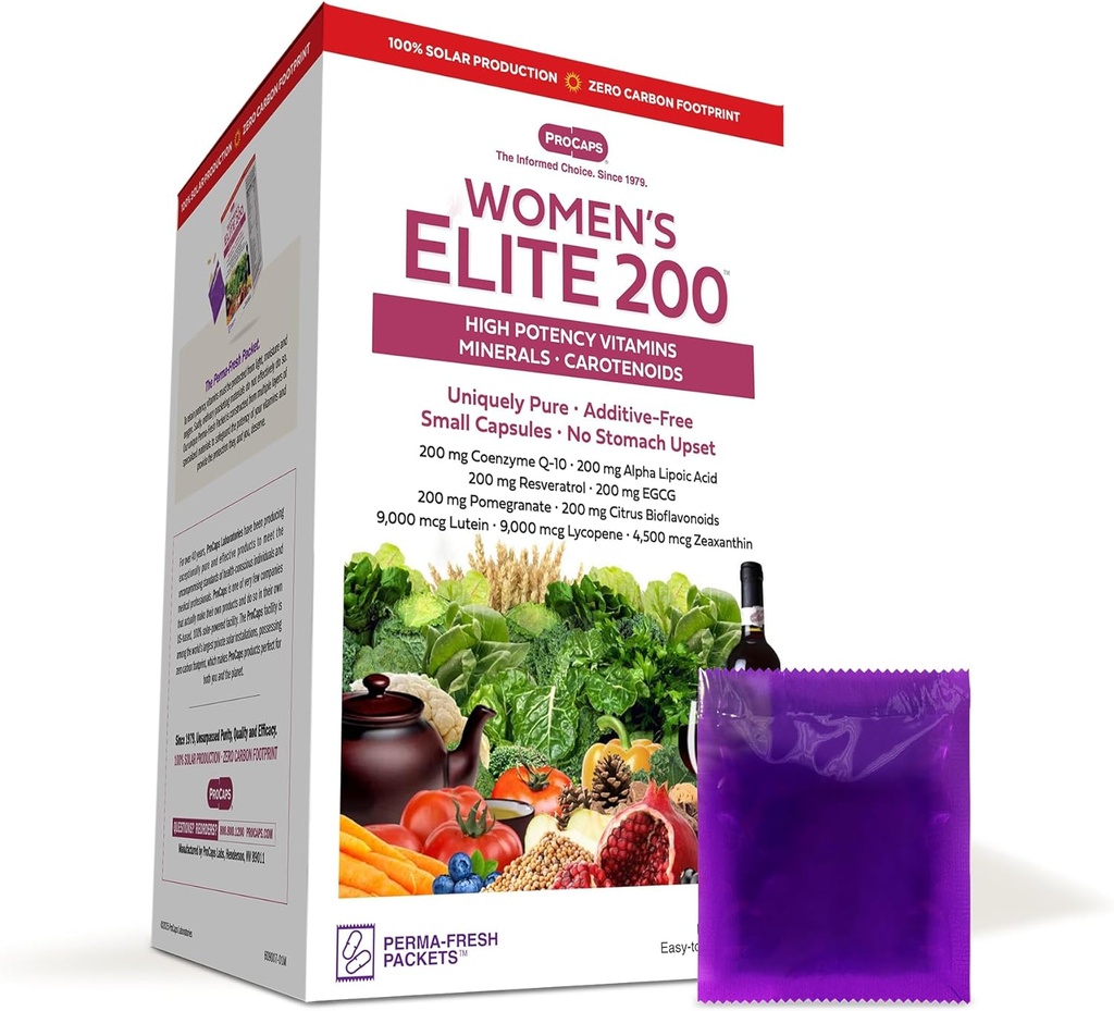 ANDREW LESSMAN Multivitamine - Vrouwen Elite-200 120 Packets - Potent Nutriënten Plus 200mg Elke CoEnzyme Q10, Alpha Lipoïnezuur, Resveratrol, EGCG, Granaatappel, Citrus Bioflavonoïden. Geen additieven