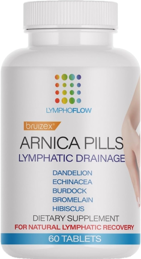 Bruizex Arnica Pillen Post Chirurgie Herstel voor Kneuzing, Zwelling & Lymfatische Drainage, Lipoedeem, Lymfoedeem & BBL, Fibrose Behandeling, Gebruik met Masssager Tool, Massage Oil & Lipofoam, 60 tabletten