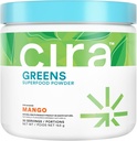 Cira Daily Greens - Natuurlijk zoet, Organische Spirulina Superfood Powder met Premium, Antioxidant-Rich Ingrediënten voor ontbloting, spijsvertering, & energie - Mango, 30 porties