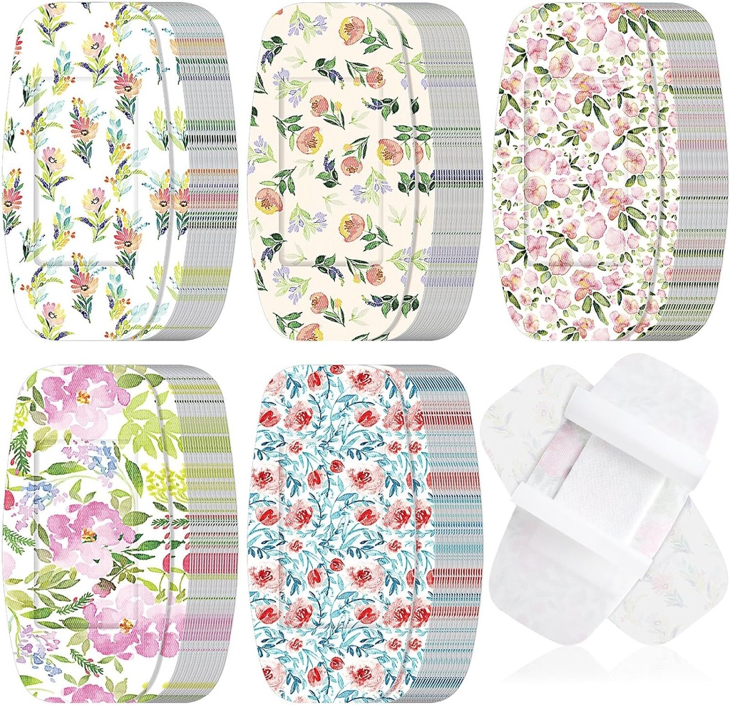Sinmoe 100 stuks Large Bandages 2 x 4 inch Latex Gratis Big Clear Flower Wound Care Flexibele stof Bandages voor de verzorging en bescherming van wonden