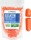 XPRS Nutra Maat 2 Lege capsules - 500 Telle Lege Gelatine Capsules - Pillen DIY Capsule Vulling - Pure Bovine Pill Gel Caps for Do-It-Yourself Supplements (Orange)