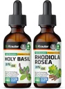 BIO KRAUTER Heilige Basil Tinctuur 2 Fl. Oz. & Rhodiola Rosea Tinctuur 2 Fl. Oz.