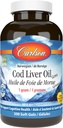 Carlson Labs Cod Lever Olie, Lage Vitamine A, 230mg Omega-3, 300 Tellen
