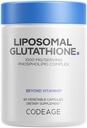 Codering Liposomale Glutathion 1000 mg Supplement, Hoge sterkte Verminderd L-glutathion - Liposomale afgifte - Fosfolipiden - Non-GMO, Glutenvrije - 60 capsules