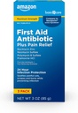 Basic Care maximale sterkte Eerste hulp Triple Antibiotische Zalf, pijnverlichting voor kleine sneden, scrapes en brandwonden, 3 ounce (verpakking van 1)