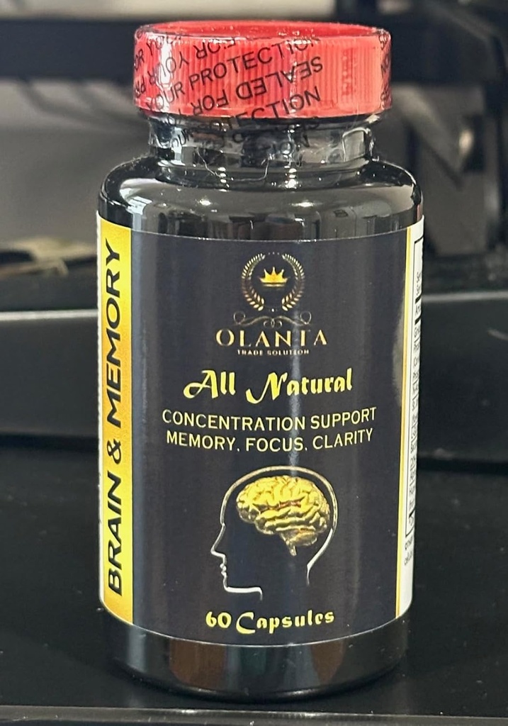 Hersenen en Geheugen Ondersteuning Supplementen - Supplement voor energie Ondersteuning, Ondersteuning Focus en Geheugen Supplement voor Hersenen, Ondersteuning Helderheid Boost Concentratie - 1 Fles 60 Capsules