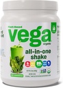 Vega Organic All-in-One Vegan Protein Powder, Plain Unsweeted - Superfood Ingredients, Vitamines for Immunity Support, Keto Friendly, Pea Protein for Women & Men, 13.5 oz (Verpakking mei Vary)