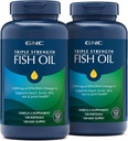 GNC Triple Strength Fish Oil, Twin Pack, 120 Softgels per fles, ondersteunt hart, hersenen, huid, oog en gezamenlijke gezondheid