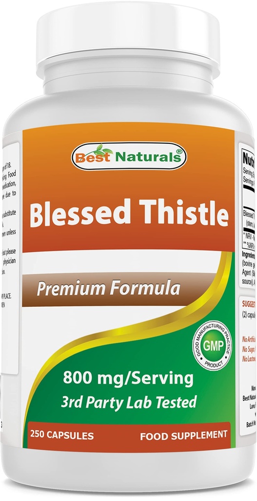 Best Naturals Gezegende distel Borstvoeding Borstvoeding Capsules - 800mg/Serven - 250 Tel.
