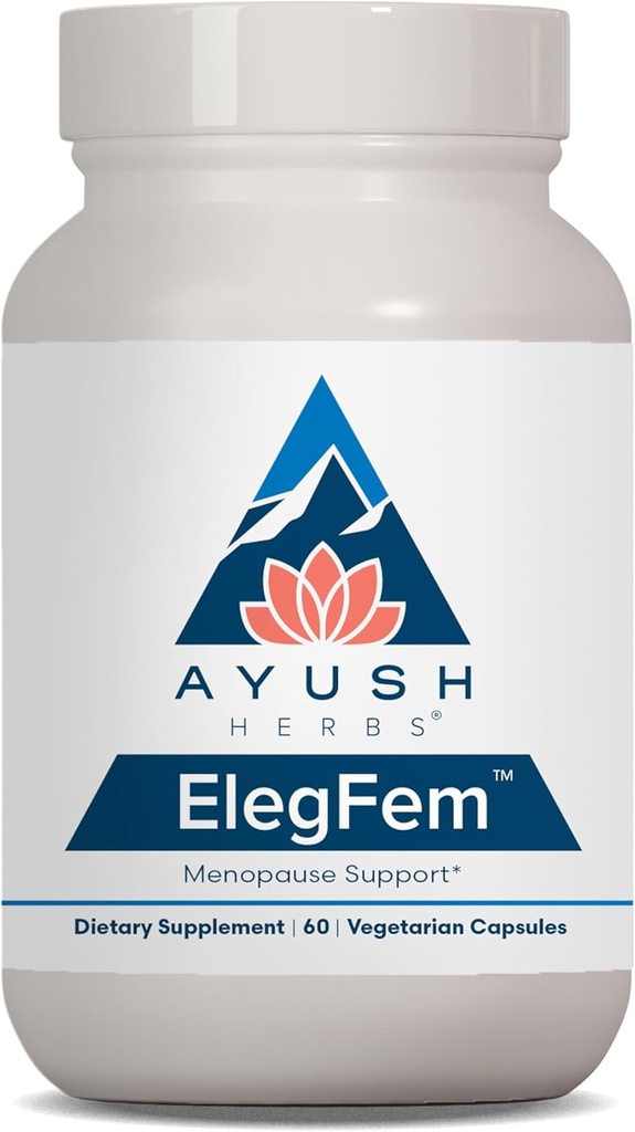 Ayush Kruiden ElegFem - Menopauze supplementen voor vrouwen, Hormone Balance voor vrouwen, Perimenopause Natuurlijke Hormone Ondersteuning, Hot Flash Ondersteuning met Cohosh - 60 Vegetarische Capsules (1 telling)
