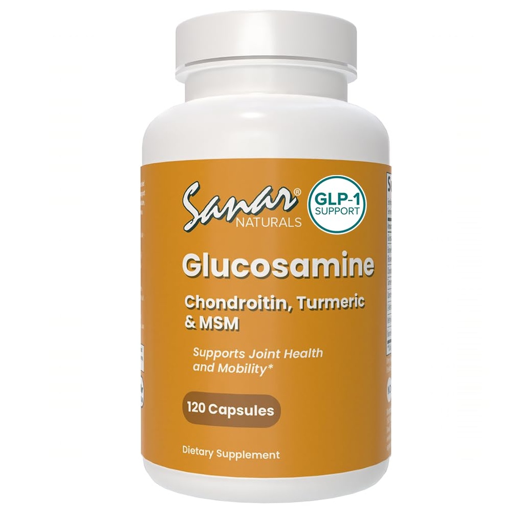Sanar Naturals Glucosamine Chondroitin MSM Kurkuma - Joint Support Supplement voor knieën, rug, handen en lichaam - Non-GMO, Glutenvrij, 120 capsules