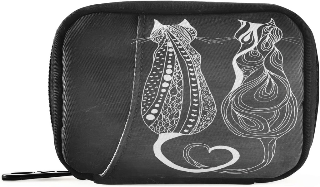 Naanle Vintage Katten 7-Dag pil geval reis pil Organisator tas met rits draagbare wekelijkse geval Mijn pillen geval Compacte grootte voor vitamine supplement houder