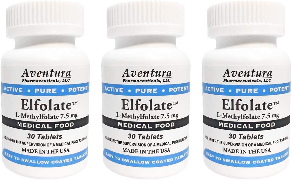 ELFOLATE® 7,5 mg 3 verpakkingen L-methylfolaat Methylfolaat Methylfolaat Medisch voedingssupplement Professionele sterkte Active Pure Potent 30 tabletten