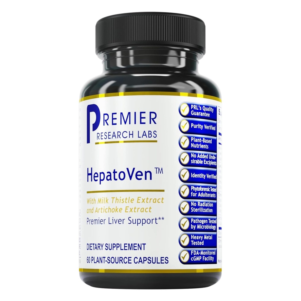 Premier Research Labs LeverVen - Melkdistel Lever Ondersteuning, Lever Reiniging & Onderhoud, Lever Pillen, Lever Vitaminen voor Vrouwen & Mannen met Artichoke Extract - 60 Vegetarische Capsules