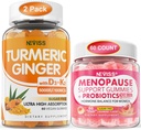 2 Pack Kurkuma Gember Gummies + 1pack Menopauze supplement gevuld Gummies