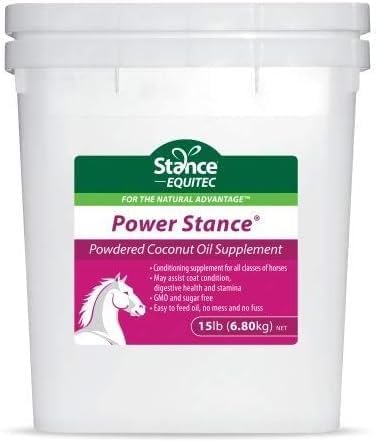 Stance Power Powdered Coconut Oil Horse Supplement - May Support Coat Conditie, Digestieve Gezondheid en uithoudingsvermogen, GGO & Sugar Free - 15 lb