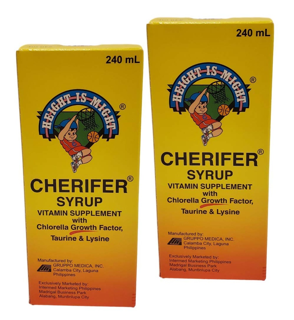 2 Cherifer Syrup Chlorella Growth Factor, Taurine & Lysine 240ml Elk