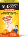 Airborne 1000mg Vitamine C Kauwtabletten met zink, Immuun Ondersteuning Supplement met krachtige antioxidanten Vitaminen A C & E - 64 Kauwtabletten, Citrus smaak