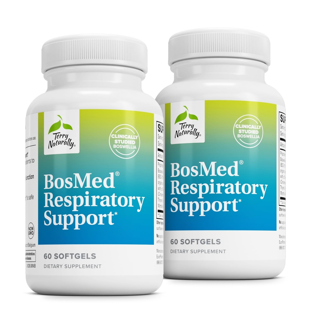 Terry natuurlijk BosMed ademhalingsondersteuning - Respiratory Support Supplement - Herbal Supplement voor Long Ondersteuning - Gezonde Long Supplement voor Clear Bronchial Passages - 60 Softgels (Pack of 2)