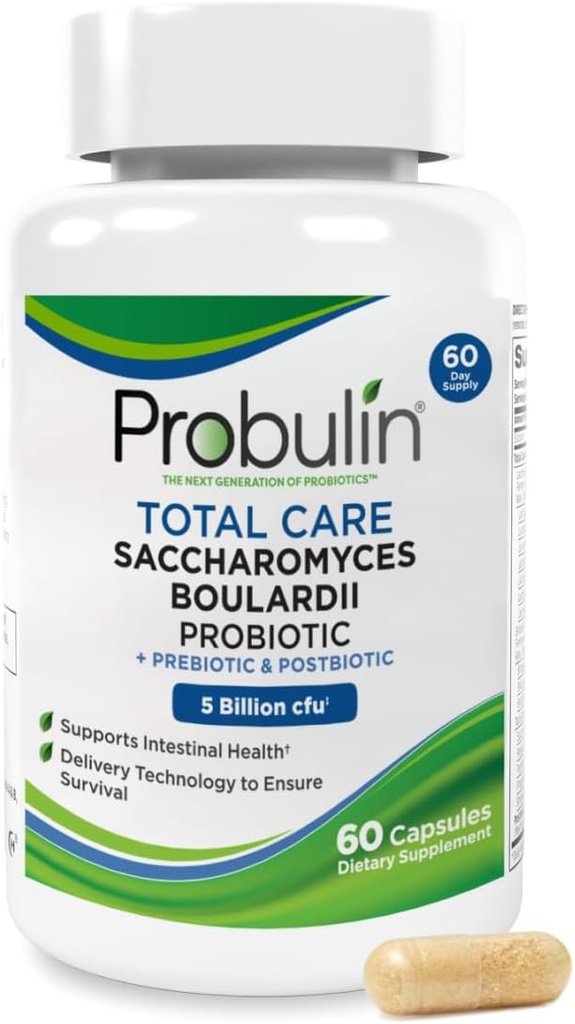 Probulin Total Care Saccharomyces Boulardii Pre + Pro + Postbiotic, 60 Vegan Capsules
