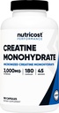 Nutricost Creatine Monohydraat 3.000 mg, 180 capsules (750 mg per capsule) - Glutenvrij, Non-GMO