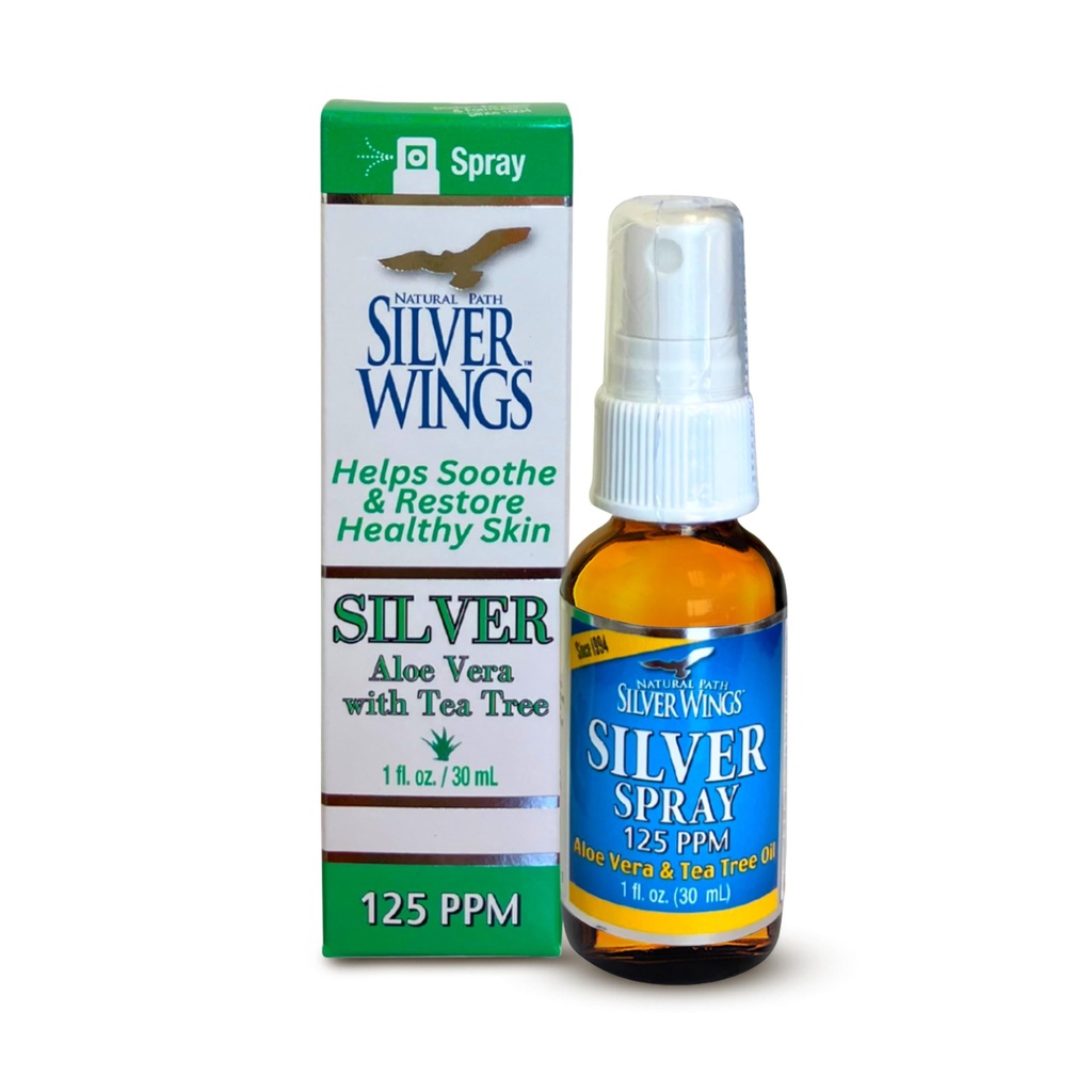 Natuurlijke pad Zilveren Vleugels - Zilveren Spray met Aloe Vera & Tea Tree Oil