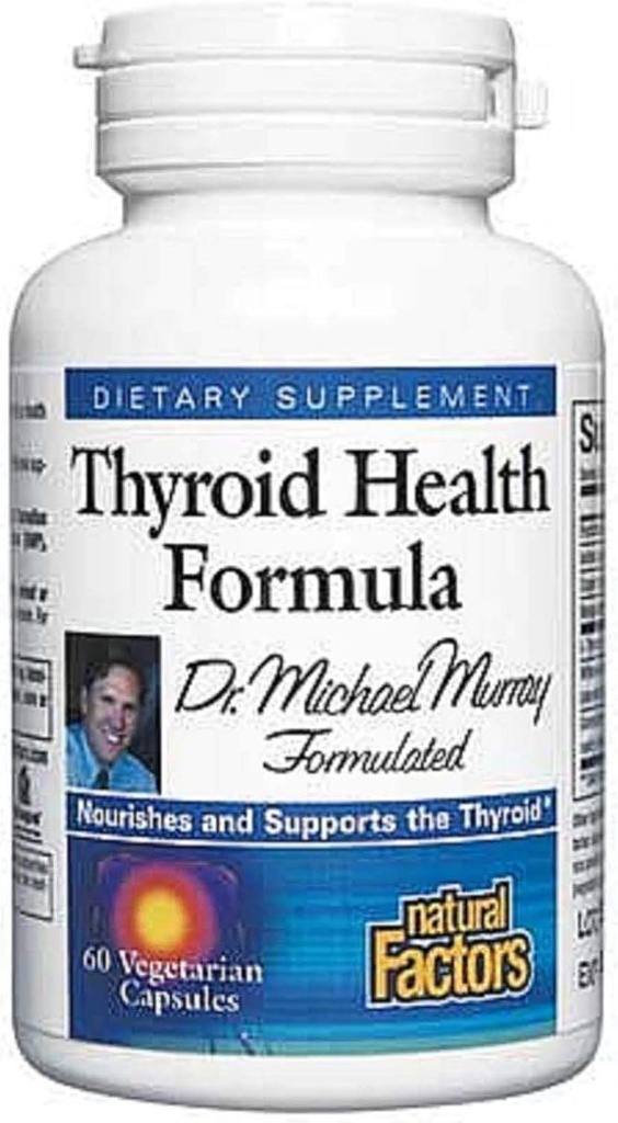 Natural Factors - Thyroid Health Formula, Nutritional Support for The Thyroid Gland, 60 Vegetarian Capsules