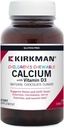 Kinderkauwbaar calcium met vitamine D3, natuurlijke chocolade, 120 tabletten, Kirkman Labs