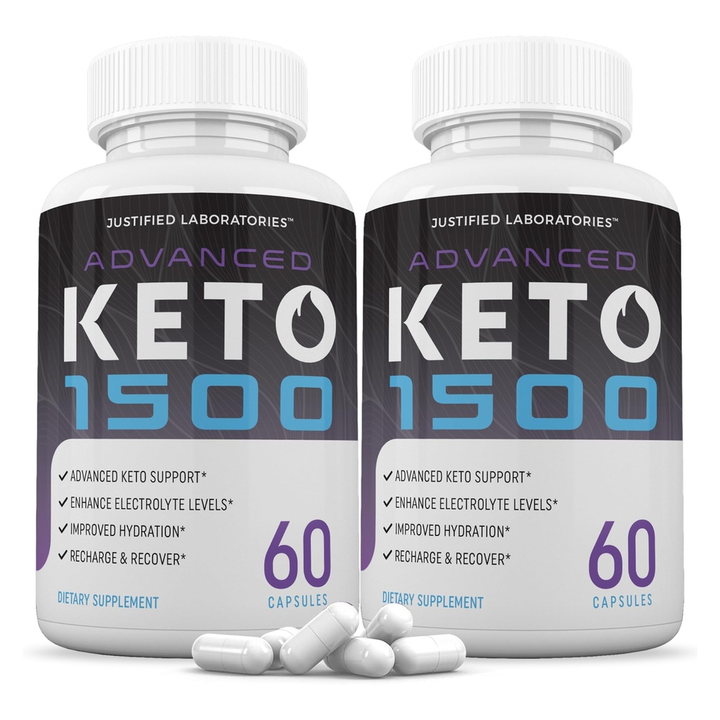 Justified Laboratories (2 Pack Advanced Keto 1500 Keto Pillen 1275MG Nieuwe en verbeterde formule bevat Apple Cider Vinegar Extra Virgin Olive Oil Powder Green Tea Leaf 120 Capsules