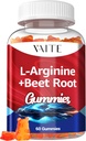 L Arginine Supplement Beetwortel Gummies - Dubbele sterkte, energie Boost, Circulatie Ondersteuning en uithoudingsvermogen, Biologische Kauwbare bieten Supplementen voor mannen en vrouwen, Vegan Gummy, Niet-GMO, Suikervrije
