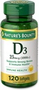 Nature's Bounty Vitamine D3 1000 100 mg Zachte Gels, 120 Tellen