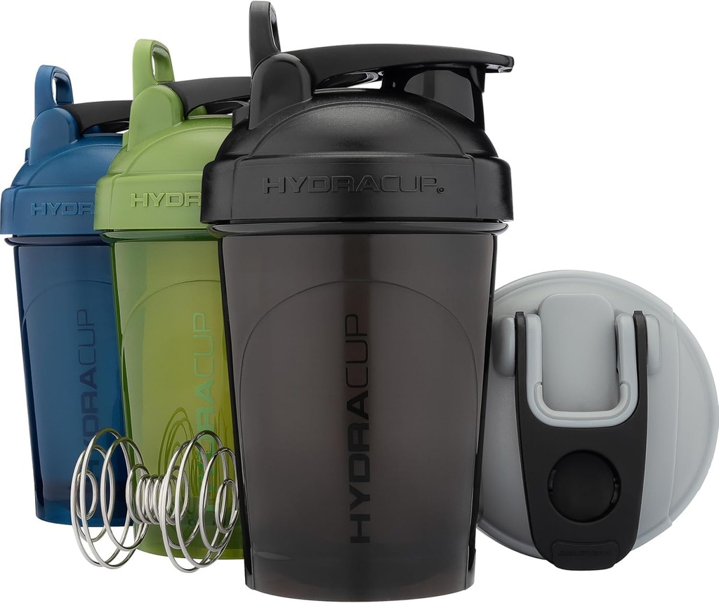 Hydra Cup ProFlow Shaker Bottles Protein Shaker Cups met Whisk Ball, Leak-Proof Lid, Verborgen Carry Handle 