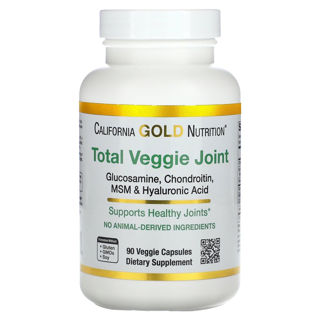 Californië Gold Nutrition Vegetarian Glucosamine, Chondroitin, Hyaluronzuur, MSM, Total Veggie Joint & Bone Support Formula, Niet GGO, Geen soja, Glutenvrij, 90 Veggie Capsules
