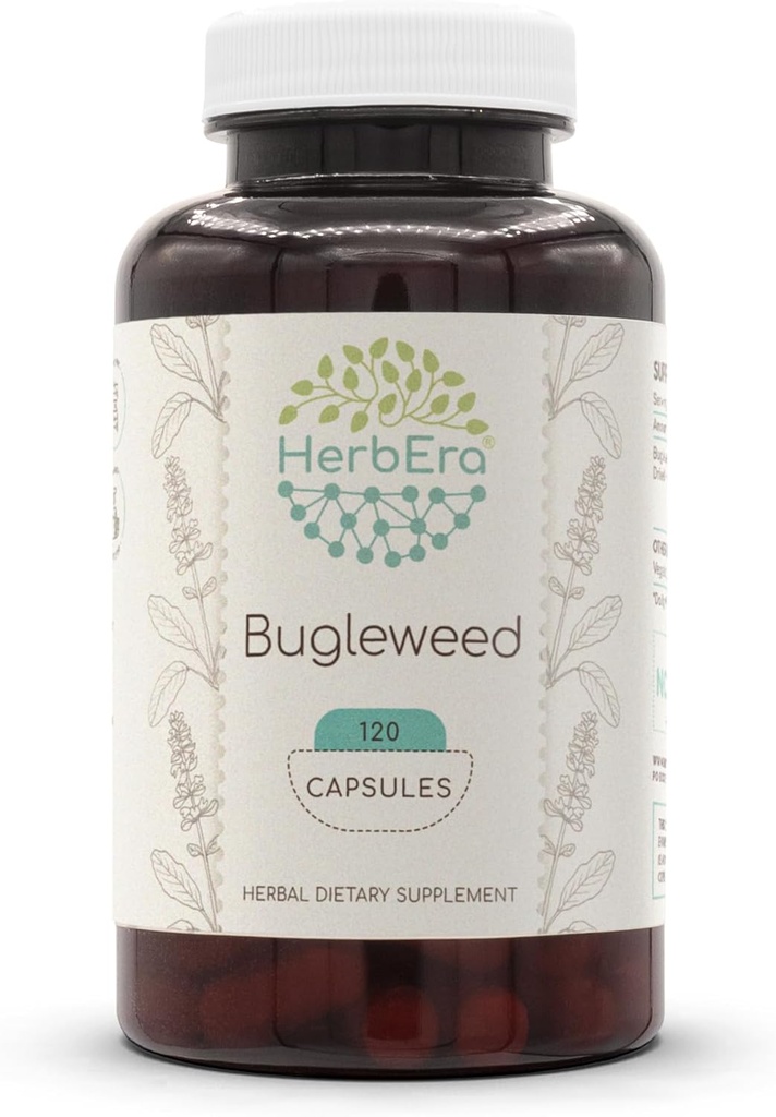 HerbEra Bugleweed 120 capsules, 400 mg, Gemaakt met Bugleweed (Lycopus Virginicus) Gedroogd Kruiden (120 capsules)