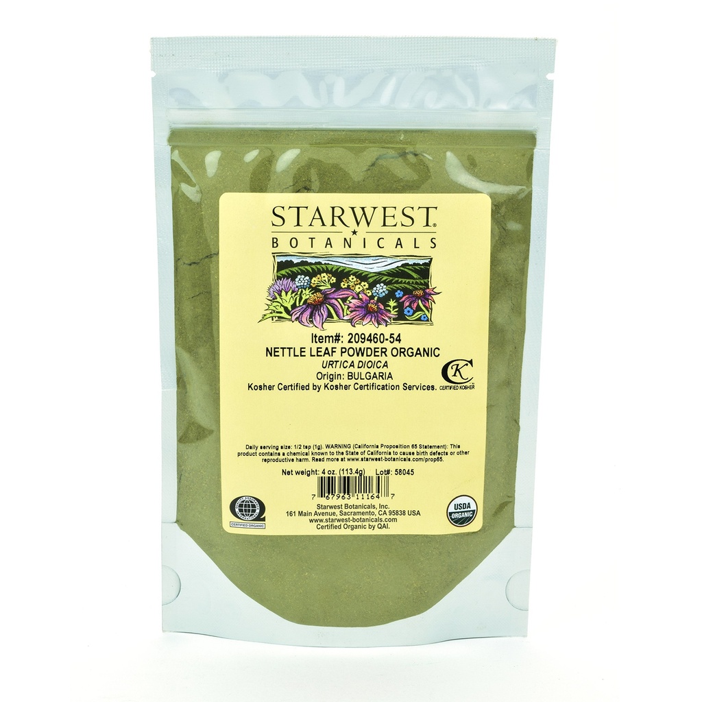 Starwest Botanicals Biologische Nettle Leaf Powder, 4 Ounces