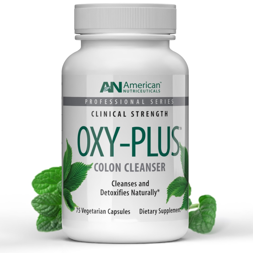 American Nutriceuticals - Oxy-Plus - Colon Cleanse Detox for Relief - Reduces Heavy Metal -Constipation Relief for Women, Men, Adults - Fast Acting , No Gas/ Bloating - 75 Capsules (3-4 Week Supply)