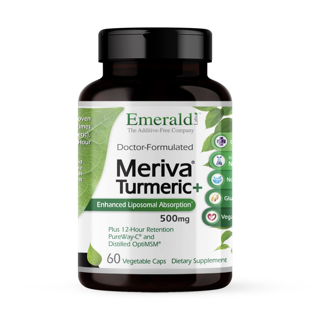 Emerald Labs Meriva Kurkuma Plus - Meriva Kurkuma, PureWay-C Vitamine C & OptiMSM - Ondersteunt Joint Health & Immune Response - 60 plantaardige capsules (tot 60 dagen levering)